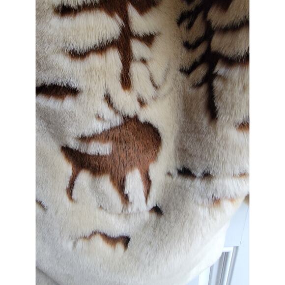Northern Lifestyle Womens S Deer Forest Satin Lined Faux Fur Hood Vintage Jacket - Picture 10 of 16